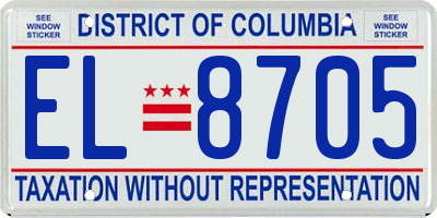 DC license plate EL8705
