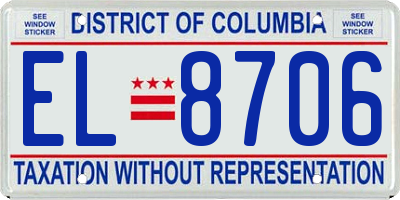 DC license plate EL8706