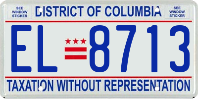 DC license plate EL8713