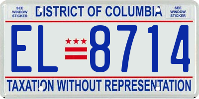 DC license plate EL8714