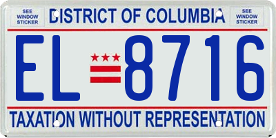DC license plate EL8716