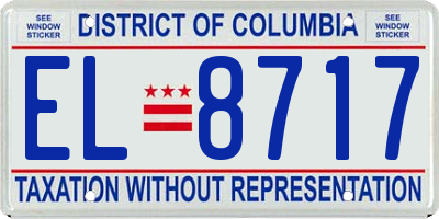 DC license plate EL8717