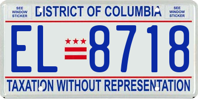 DC license plate EL8718