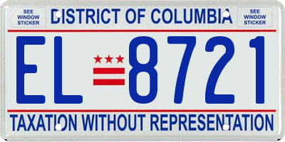 DC license plate EL8721
