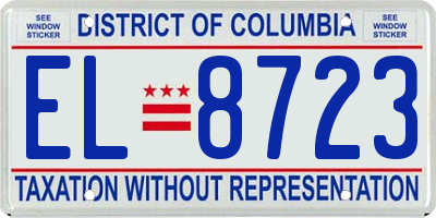 DC license plate EL8723