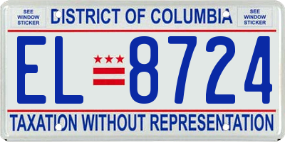 DC license plate EL8724
