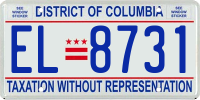 DC license plate EL8731