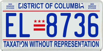 DC license plate EL8736