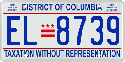 DC license plate EL8739