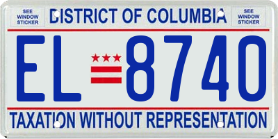 DC license plate EL8740