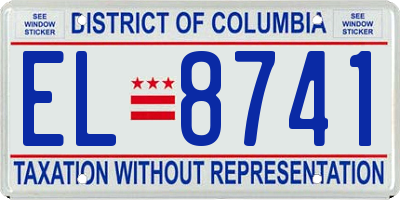 DC license plate EL8741