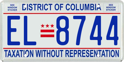 DC license plate EL8744