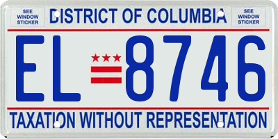 DC license plate EL8746