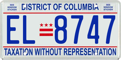 DC license plate EL8747