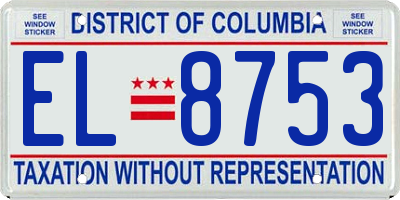 DC license plate EL8753