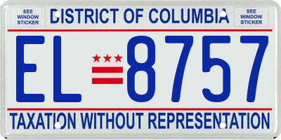 DC license plate EL8757