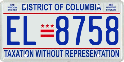 DC license plate EL8758