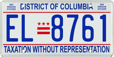 DC license plate EL8761