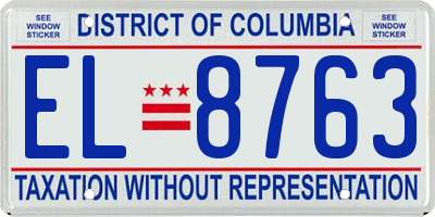 DC license plate EL8763