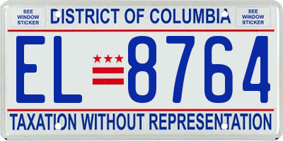 DC license plate EL8764