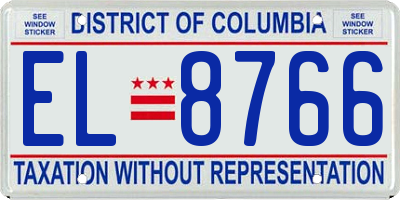DC license plate EL8766