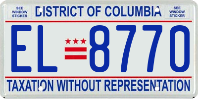 DC license plate EL8770