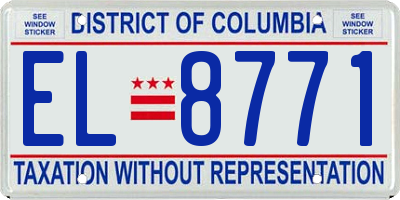 DC license plate EL8771