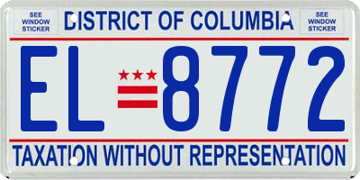 DC license plate EL8772