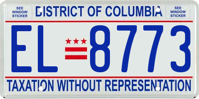 DC license plate EL8773