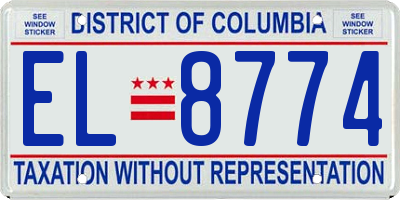 DC license plate EL8774