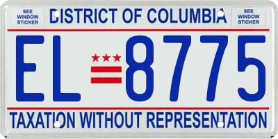 DC license plate EL8775