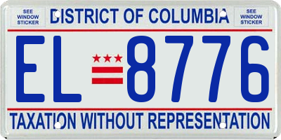 DC license plate EL8776