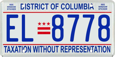 DC license plate EL8778