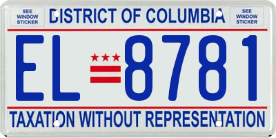 DC license plate EL8781