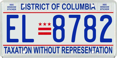DC license plate EL8782