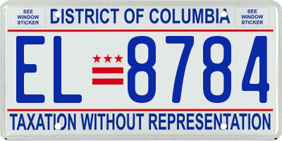 DC license plate EL8784