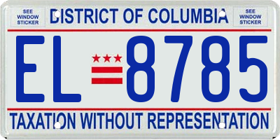 DC license plate EL8785