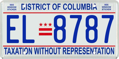 DC license plate EL8787