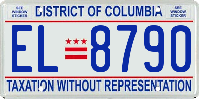 DC license plate EL8790