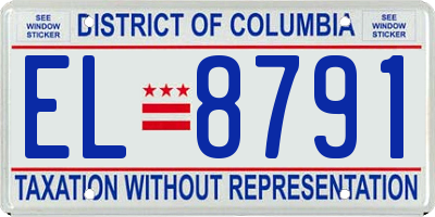 DC license plate EL8791