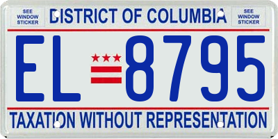 DC license plate EL8795
