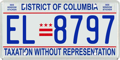 DC license plate EL8797