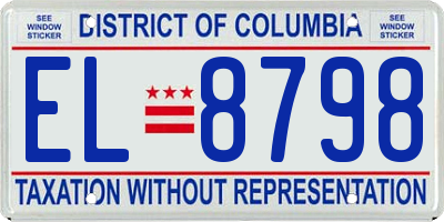 DC license plate EL8798