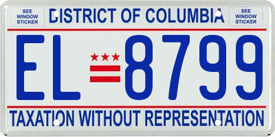 DC license plate EL8799