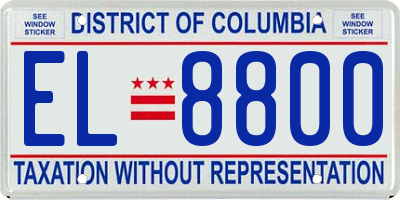 DC license plate EL8800