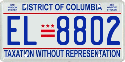 DC license plate EL8802