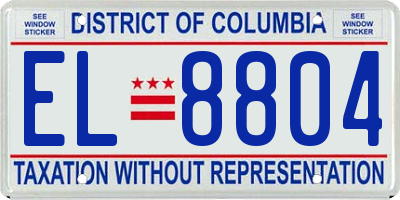 DC license plate EL8804