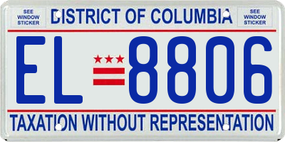 DC license plate EL8806