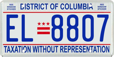 DC license plate EL8807