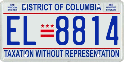 DC license plate EL8814